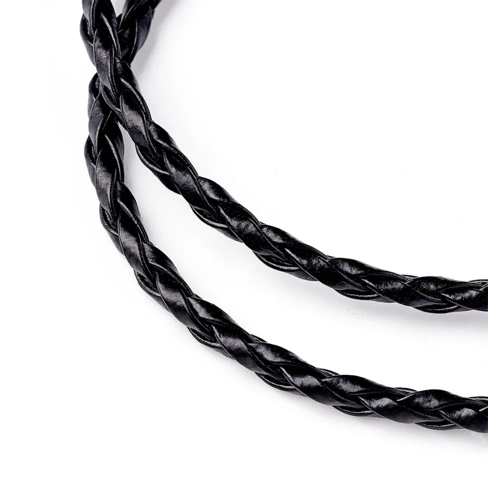 Pandahall 100 шт ожерелье из искусственной кожи шнур черный 3 мм в диаметре 17"|necklace