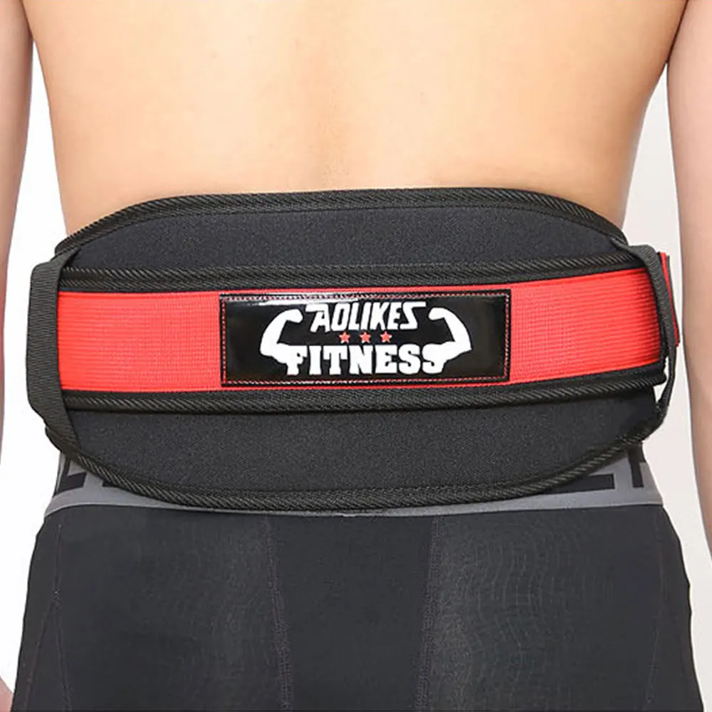 ALBREDA фитнес для приседания со штангой Powerlifting регулируемый пояс поясничная поддержка Дышащий Пояс для талии спортивная безопасность - Цвет: Красный