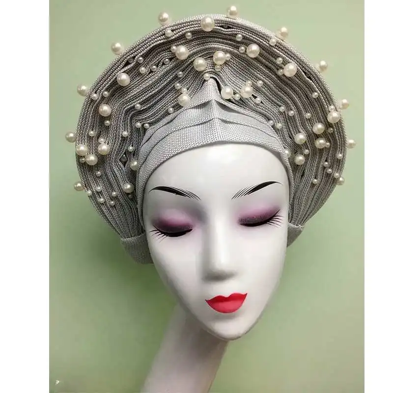 as picture Африканские бусины новая мода авто ASO OKE gele Мода Африканский головной убор красивая лучшая цена asooke нигерийские женщины любят - Цвет: as picture