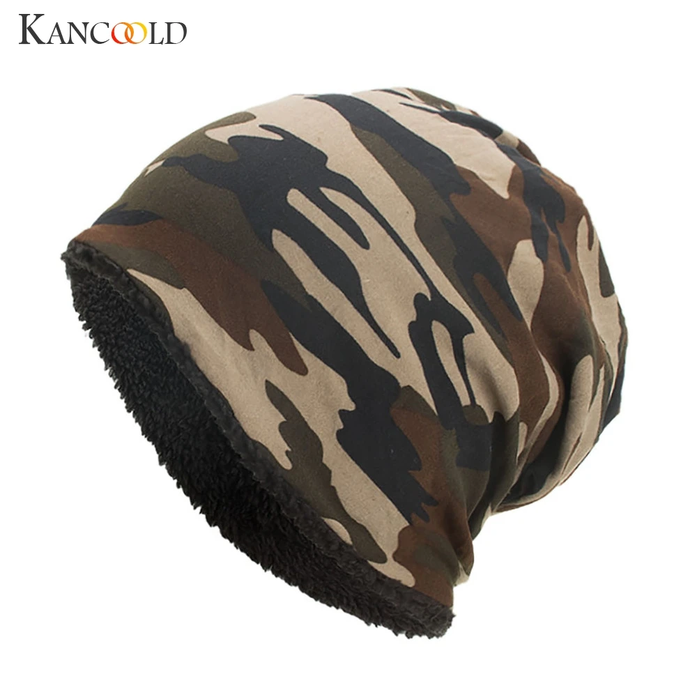 Женская и мужская шапка KANCOOLD теплые свободные камуфляжные вязаные шапочки