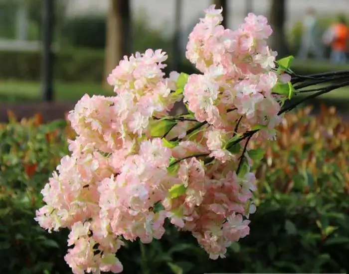 1 м длинные Искусственные Моделирование Cherry Blossom букет Свадебный украшение арки гирлянда Home Decor поставки SN1144