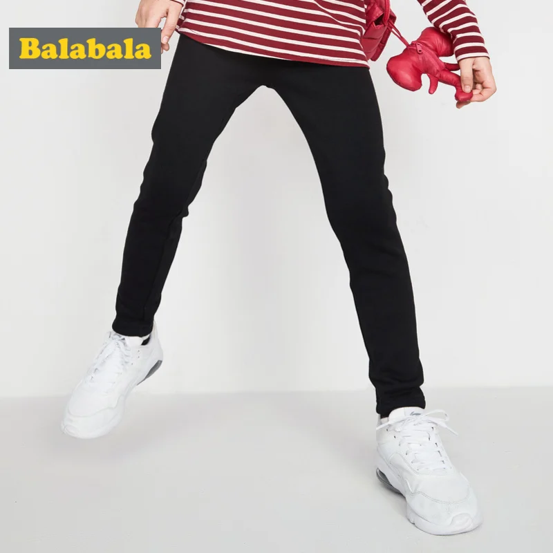 Balabala/штаны без застежки на флисовой подкладке с вышивкой для девочек-подростков
