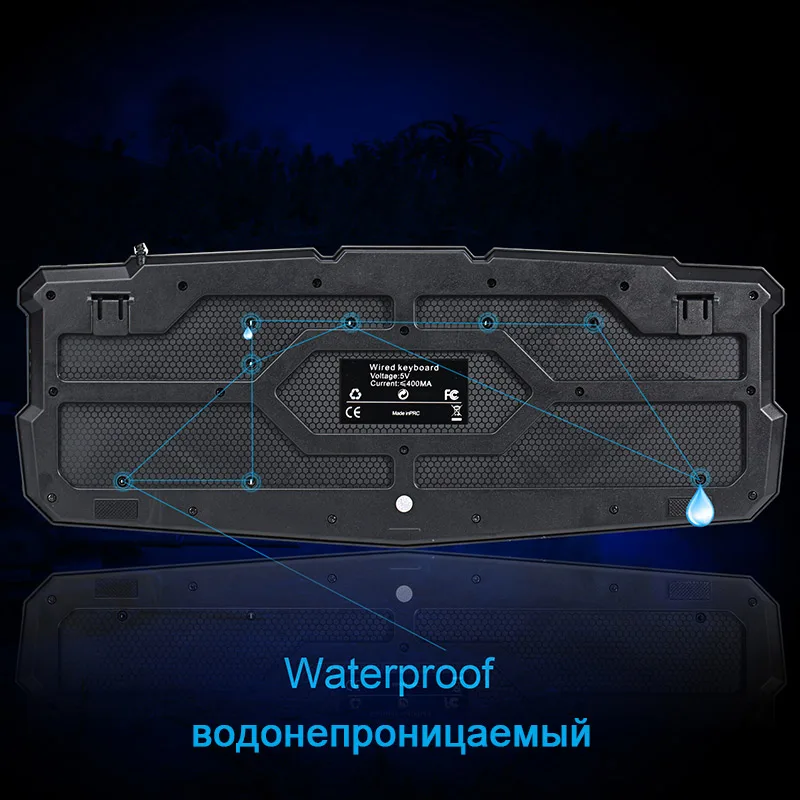 Проводная клавиатура Sovawin на английском/русском языке красная/синяя/фиолетовая