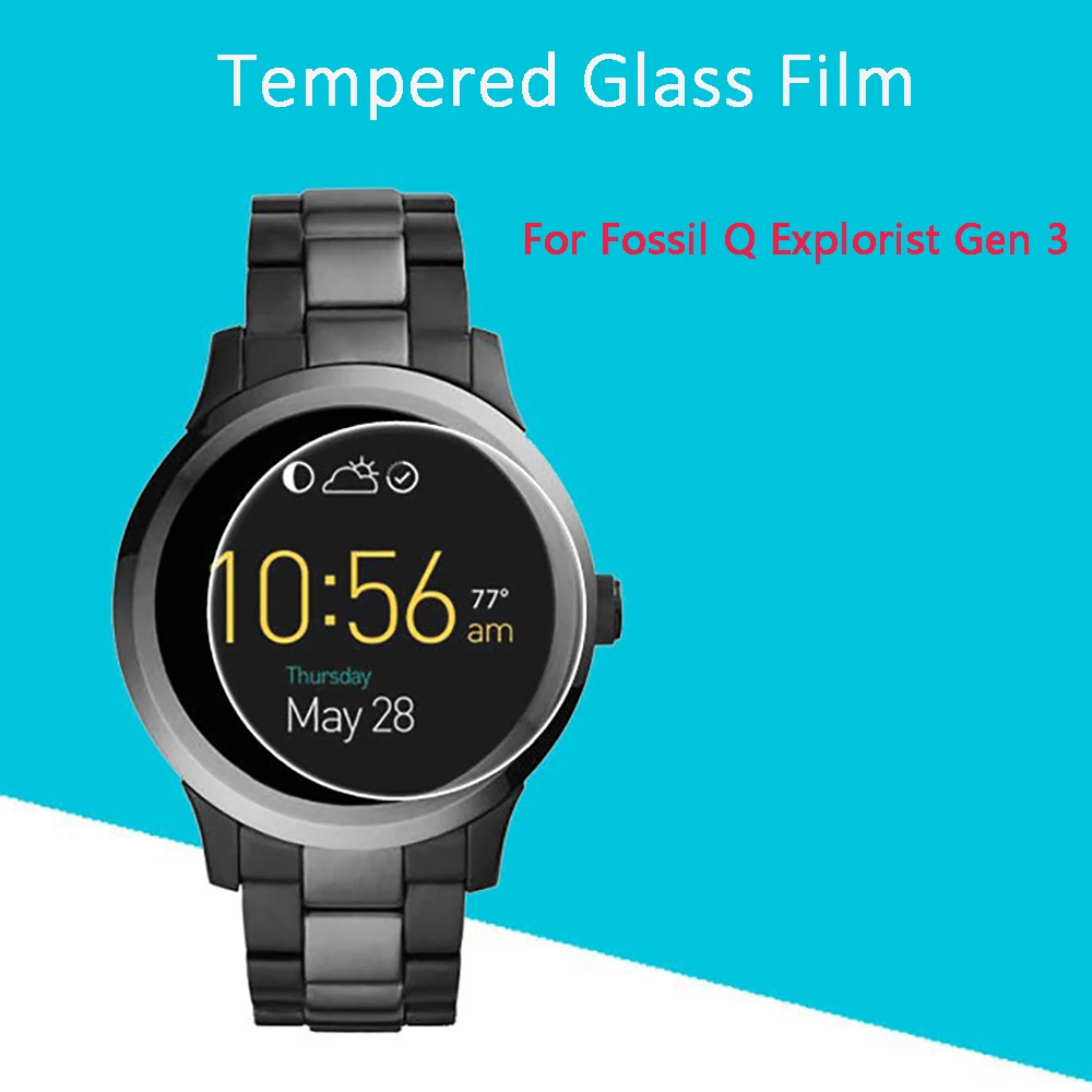 

9H 2.5D Премиум полноэкранная защитная пленка от царапин для Fossil Q Explorist Gen 3 Закаленное стекло Защитная пленка для экрана