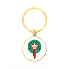 Брелок для ключей с надписью Football Funs (Япония, Португалия, Нигерия, Мексика, Марокко), логотип Национальной футбольной команды 25 мм, стеклянный купол, подарок