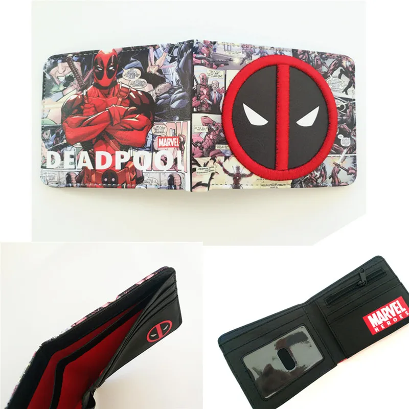 Новое поступление Marvel дизайн Deadpool кошельки мультфильм аниме Dead Pool Сумка Кошелек складной держатель для карт кошельки короткий кошелек - Цвет: Небесно-голубой