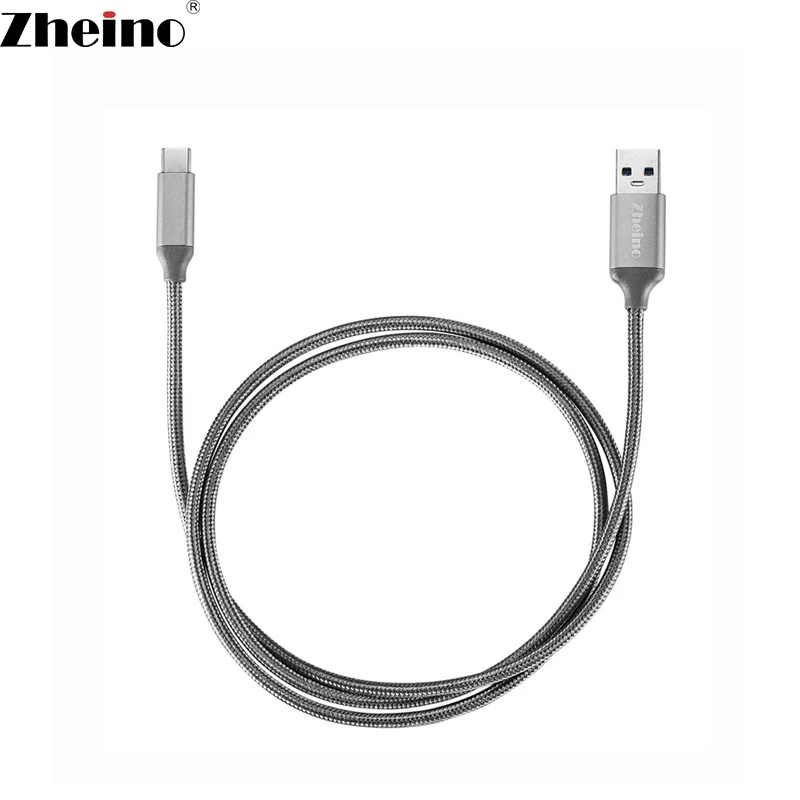 Zheino 1 м серый Тип usb к C плетеный нейлоновый на USB 3 0 А 2.4A высоком Скорость зарядки