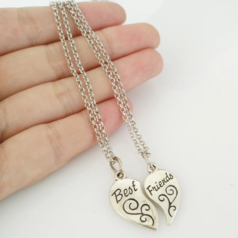 2018 New Best Friends Heart Pendant Chain Necklace Fashion Friendship Forever Women Girls Gifts Necklaces Jewelry | Украшения и
