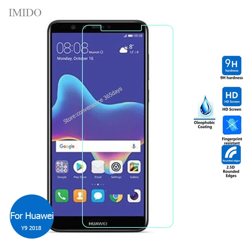 

2PCS For Huawei Y9 2018 Tempered Glass Screen Protector 2.5 9h Safety Protective Film on Y 9 FLA-LX1 FLA-LX2 FLA LX1 LX2