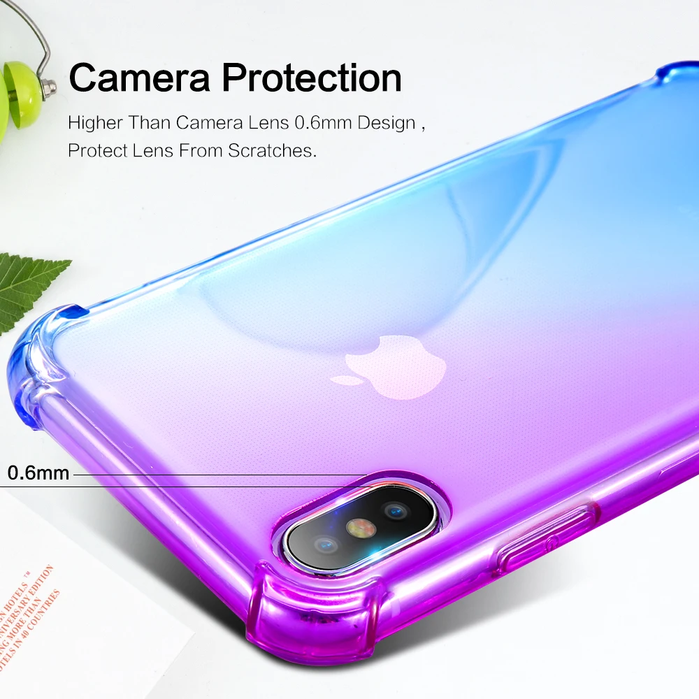 Мягкий силиконовый чехол FLOVEME из ТПУ для Apple iPhone X 10 антидетонационный Прозрачный