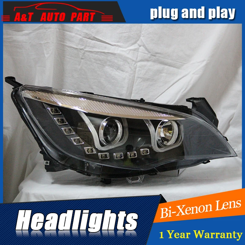 

car Styling LED Head Lamp for Buick EXCELLE-XT led headlights 2010-2013 drl H7 hid Bi-Xenon Lens angel eye low beam