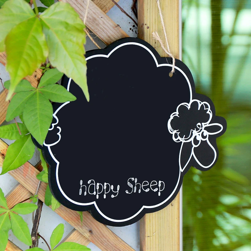 1 шт. деревянная доска Милая овечка Kawaii черная цена бирки для подвешивания