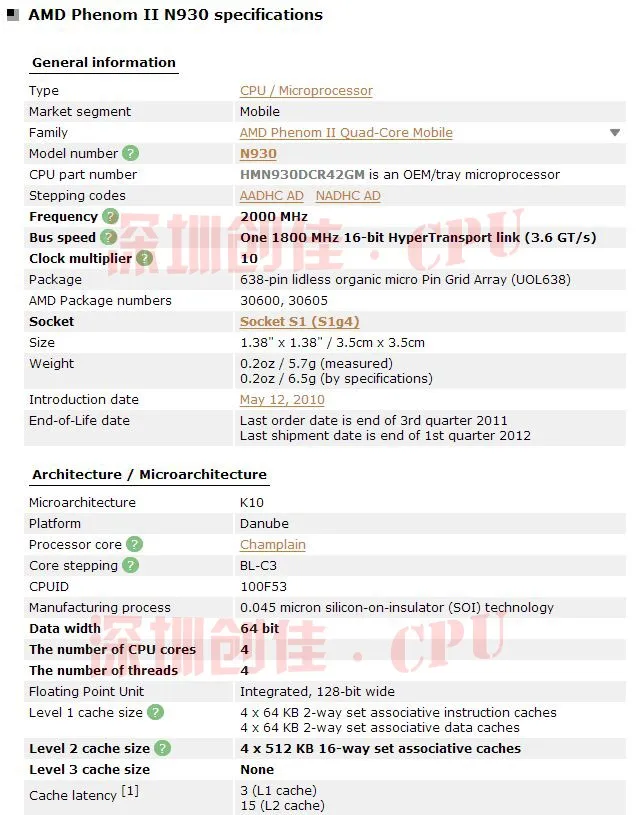 Бренд N930 AMD HMN930DCR42GM 638 pin PGA компьютерный процессор хорошее качество низкая цена