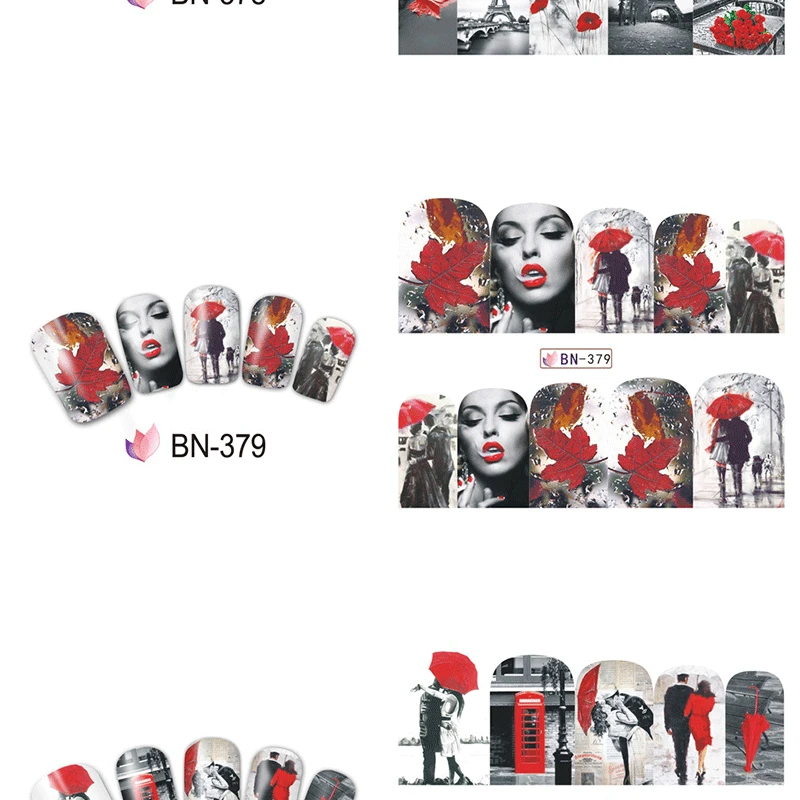 Сексуальные рисунки на ногтях черные и красные парные наклейки 12 шт. переводные наклейки для ногтей Фольга для маникюра подарок на день Святого Валентина