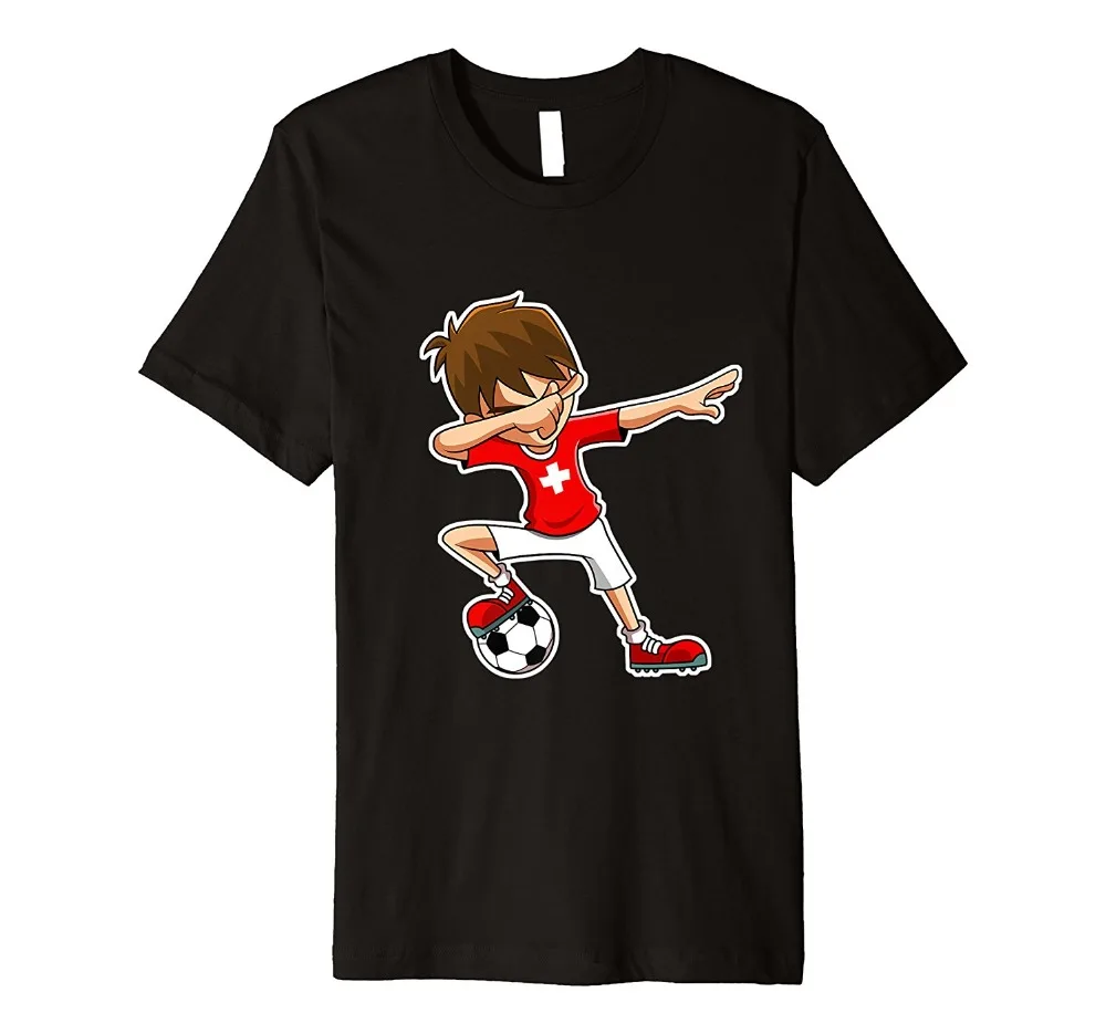 

2019 Men'S Fashion Color Fashion O-Nec Dabbing Soccerer Boy Jersey Shirt, Switzerland Flag Footballer Tee Funny T Shirts for Men