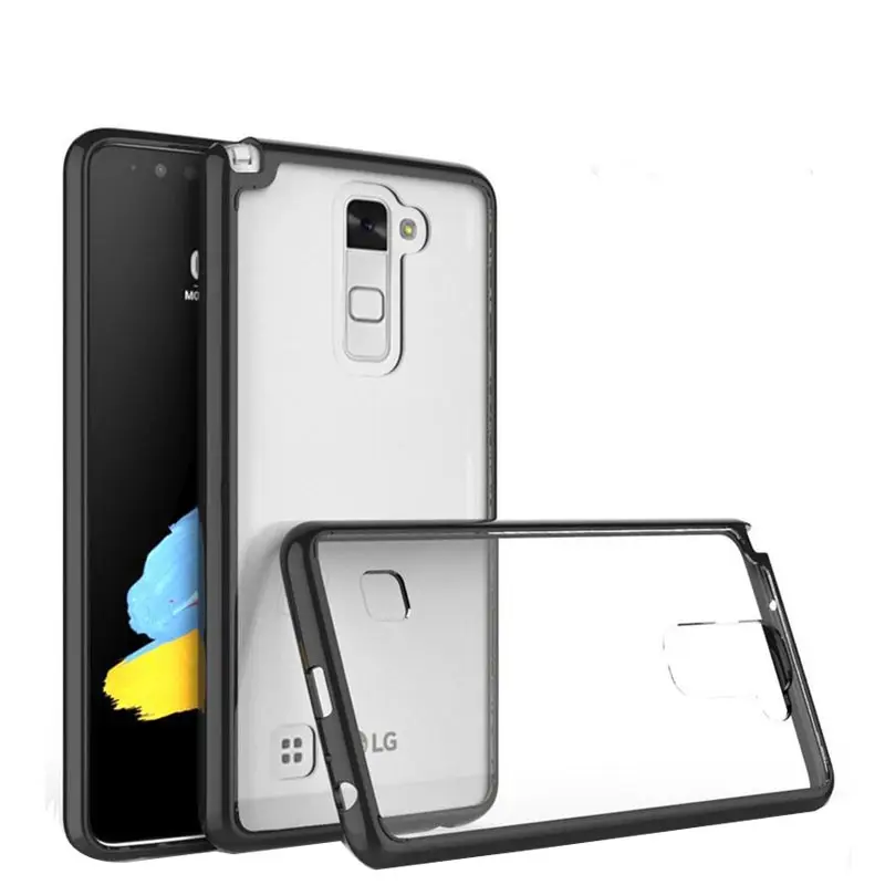 EVOLOU для LG Stylus 2 Stylo2 чехол из прозрачного силикона акриловая Противоударная задняя крышка для LG LS775 G Stylo 2 K520 чехол для телефона s - Цвет: Черный