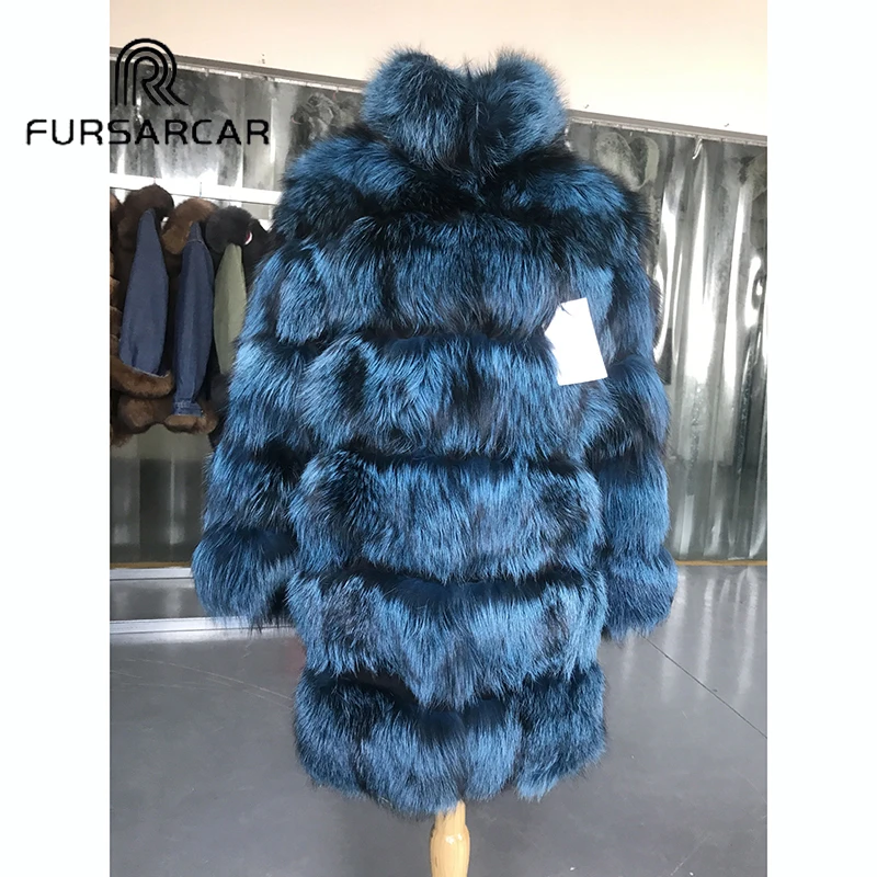 Женское меховое пальто FURSARCAR роскошная зимняя куртка из натурального меха