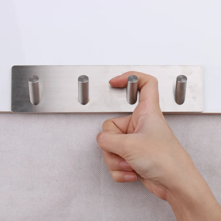 Bathroom kitchen without trace door clothes hook 304 stainless steel hotel rows of home square robe punch free | Обустройство дома