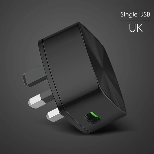 HOCO 18 Вт USB зарядное устройство для телефона Быстрая зарядка 3,0 дорожная настенная Быстрая зарядка для iPhone samsung Xiaomi QC3.0 настольное зарядное устройство адаптер - Тип штекера: UK Single USB