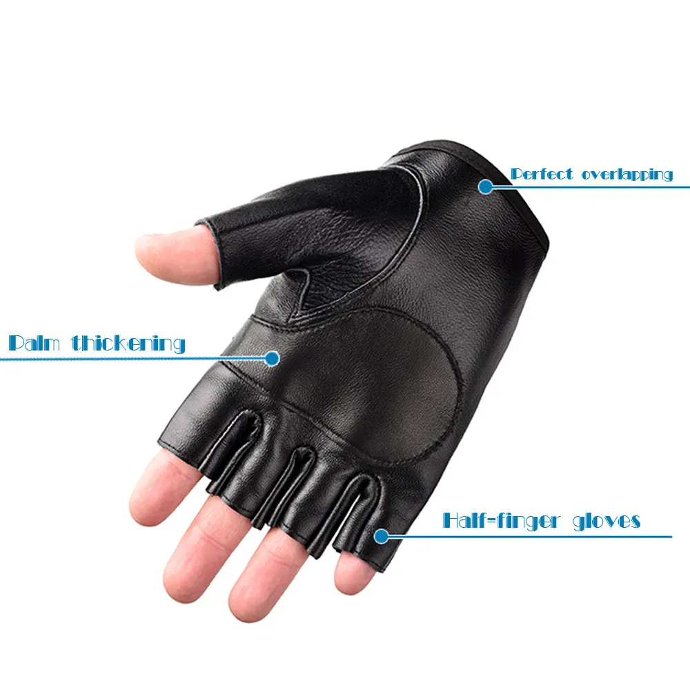 Leather Half Finger Gloves Motorcycle Breathable Fashionable Outdoor Racing Sport Hiking Protective Gears | Автомобили и