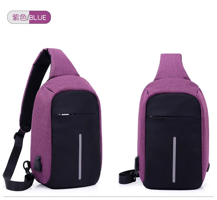 Men Leisure Usb Chest Bags Travel Women Handbags Sling Bags Small Bag Over Shoulder Female Crossbody Handbag Purse