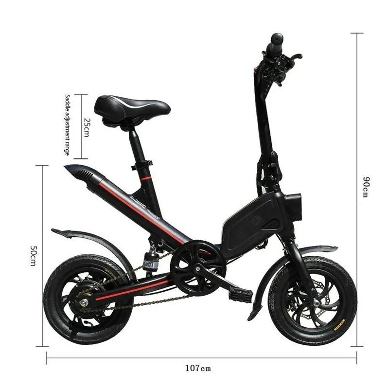 

LOVELION 12/14 Inch Adult Portable electric folding Mini foldable cheap Bicycle bike Black 350W Battery Vehicle scooter bikes