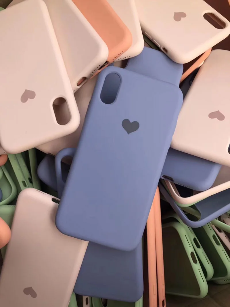 Роскошный однотонный чехол для телефона с изображением Макарон и сердечек iPhone XS X