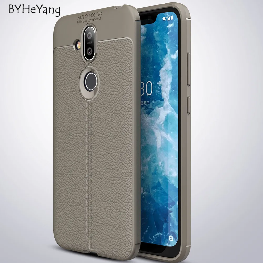Чехол для Nokia 8 1 чехол 2018 с кожаной текстурой силиконовая Мягкая задняя крышка из