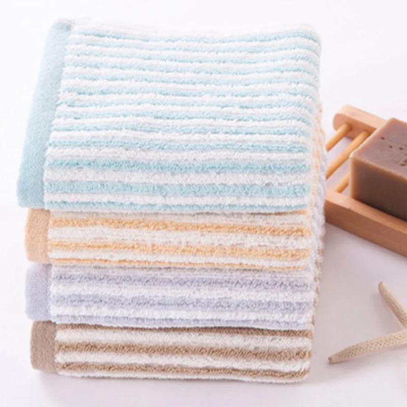 2019 new popular 100% cotton thick towel satin line soft comfortable fresh elegant cute stripe good water absorption | Дом и сад