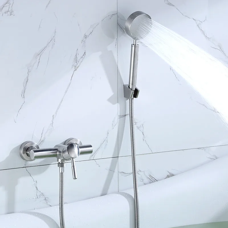 Настенный смеситель для душа из нержавеющей стали горячей и холодной ванны