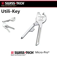 swiss tech new edc 6 in 1 stainless steel utili key key ring chain pocket cutter screwdriver multi tools camping survival kit