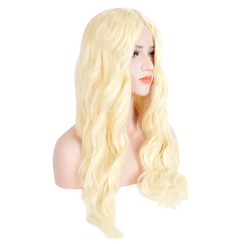 Парик для косплея Алиса в стране чудес длинные светлые кудрявые волосы фея Белый