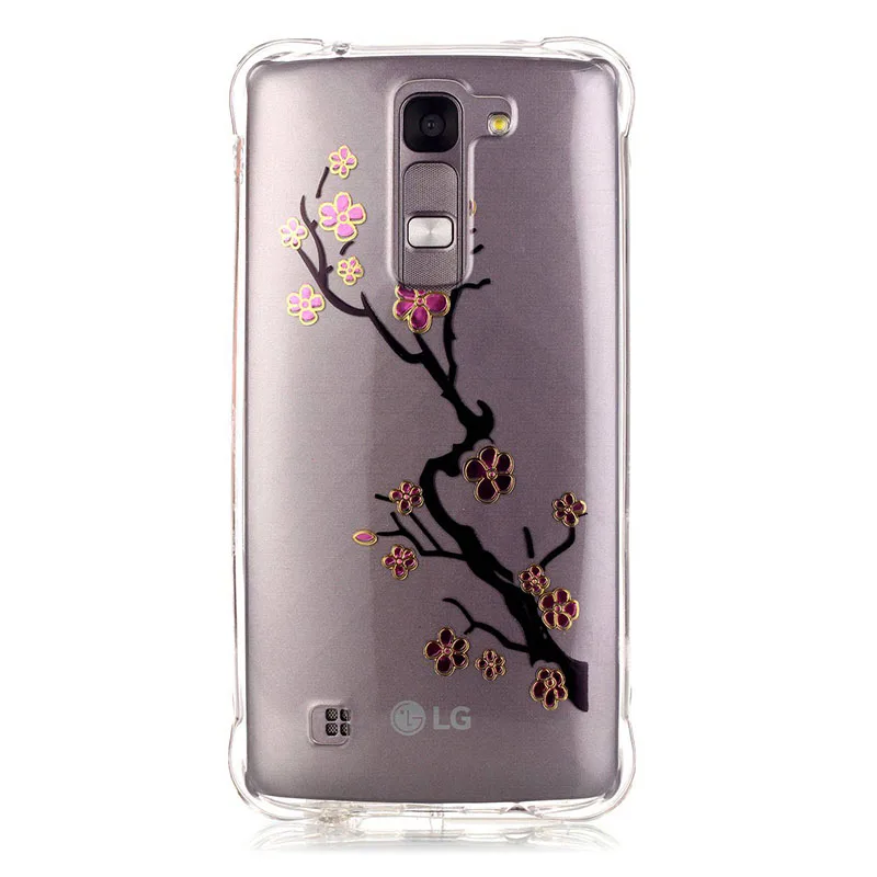2016 Высокий прозрачный чехол для LG K7 M1 K8 K10 ультра тонкий позолоченный