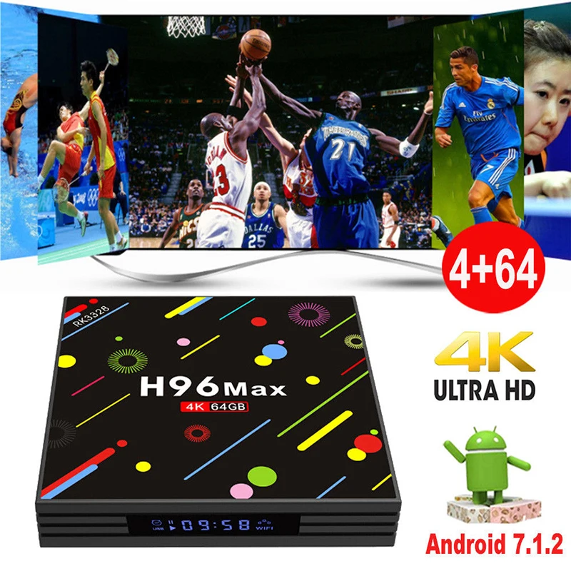 XGODY Smart Android TV BOX Media Player H96MAX 4+64G Nougat RK3328 Quad Core 4K Bluetooth Support HDMI WiFi Set top Box | Электроника