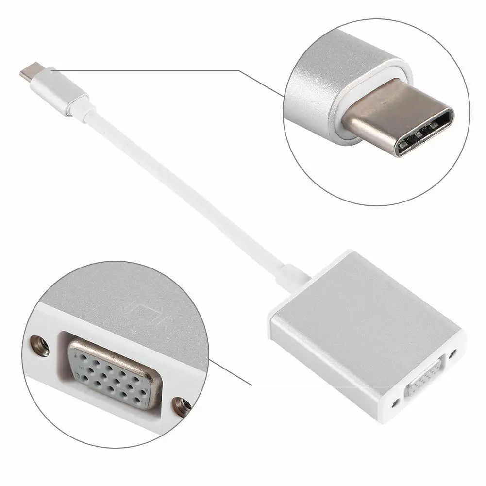 Фото 2 цвета USB 3 1 Type C к VGA адаптер папа 1080p Женский конвертер R20 Кабели VGA 2 цвета USB 3 1 Type C к VGA адаптер папа 1080p Женский конвертер R20 Кабели VGA