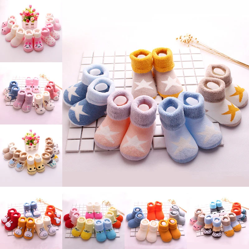5 пар детских Хлопковых Носков милые Нескользящие Носки с рисунком для