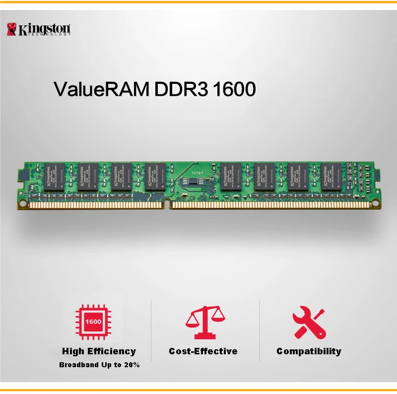 Оперативная память kingston DDR3 Memoria 8 Гб 2 Гб 1600 МГц для настольного компьютера Intel DIMM DDR 3 PC3-12800 память дропшиппинг ddr3 1600 8 Гб 2 Гб