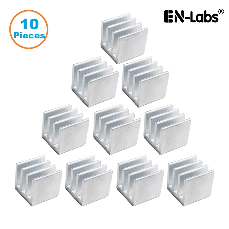 En-Labs 10pcs Silver 10x10x10mm Aluminum Heat Sink Radiator Heatsink,Electronic Chip Cooling Radiator Cooler for IC MOSFET SCR
