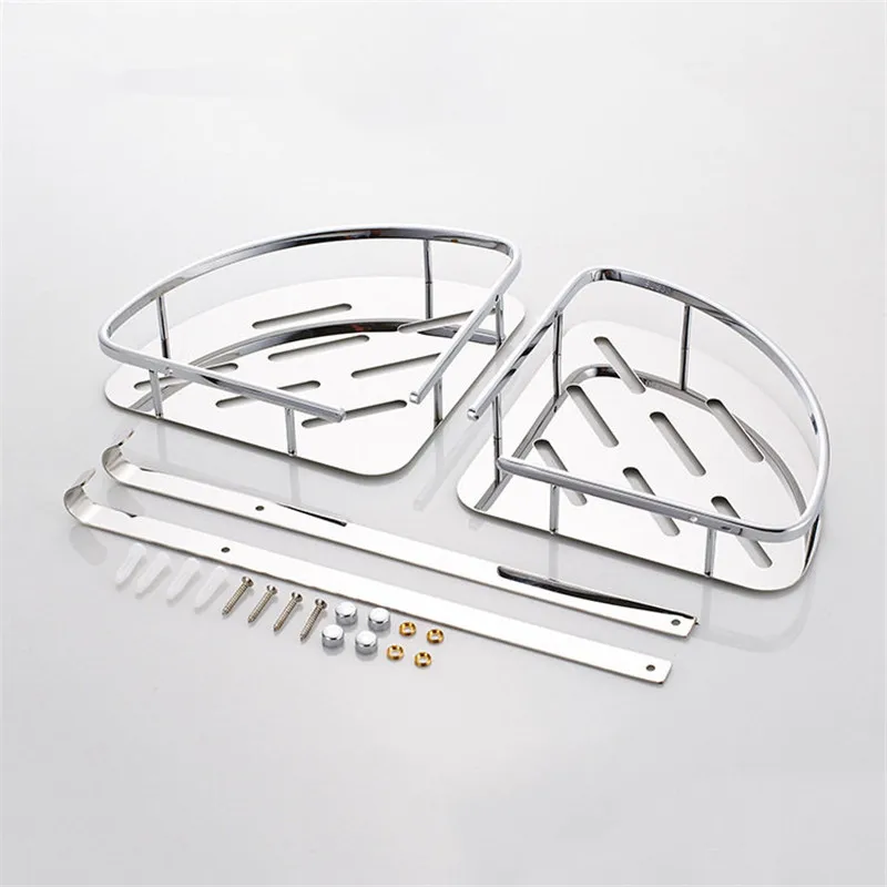 

Bathroom Shelf 304 stainless steel Bath Shower Rack Shower Shelf Bath Holder Bolt Inserting Type Corner Shelf bath hardware
