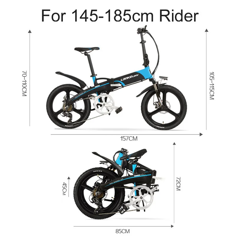 

LOVELION 7 Inch Portable Electric Bicycle Speed 240 W, 48 V 20 10ah Ebike Hidden Folding Wheel Integrated Lithium Battery