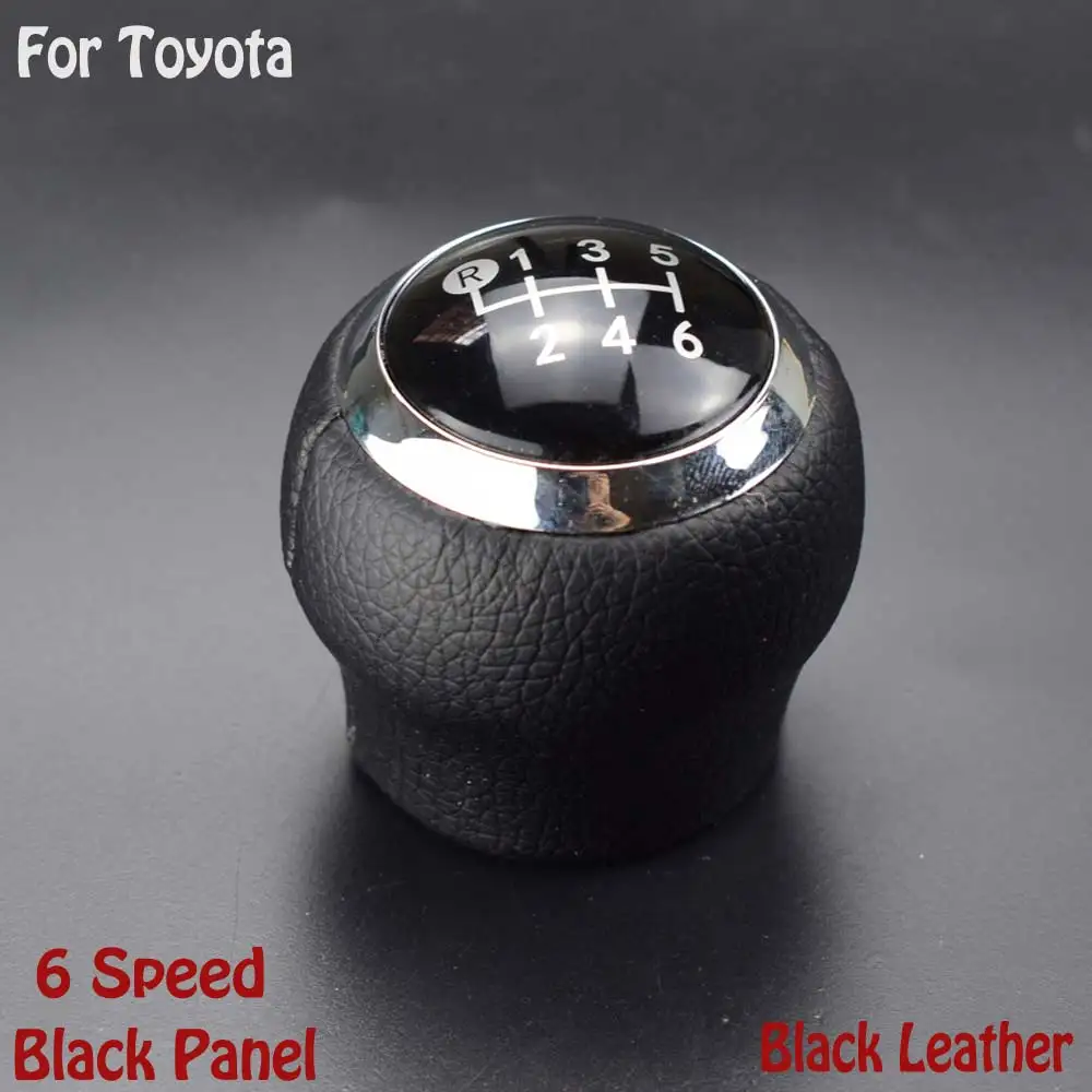 Черный/серый кожаный для Toyota Corolla 2007 mt Verso Yaris 2009-2010 2013-Автомобильный рычаг переключения передач ручка головка шаровая - Название цвета: 6Black Black leather