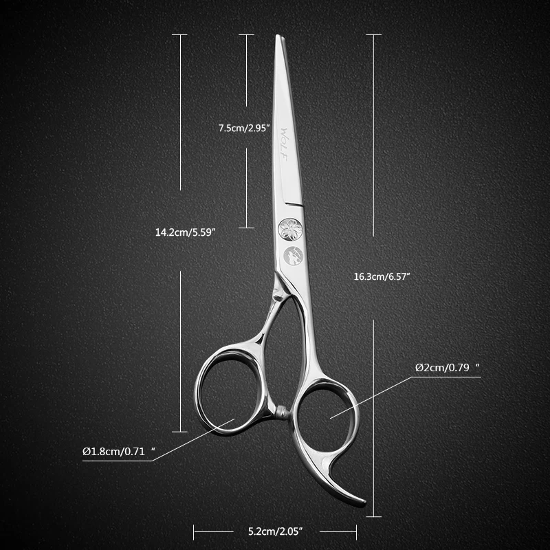 Волк 6 дюймов резка и истончение ножницы салон парикмахерский набор из