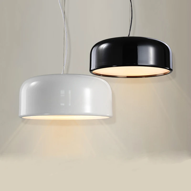 

Современный светодиодный подвесной светильник с акрилловым покрытием Dia48cm 60 см Подвеска лампы черный, белый цвет для Обеденная ресторан св...