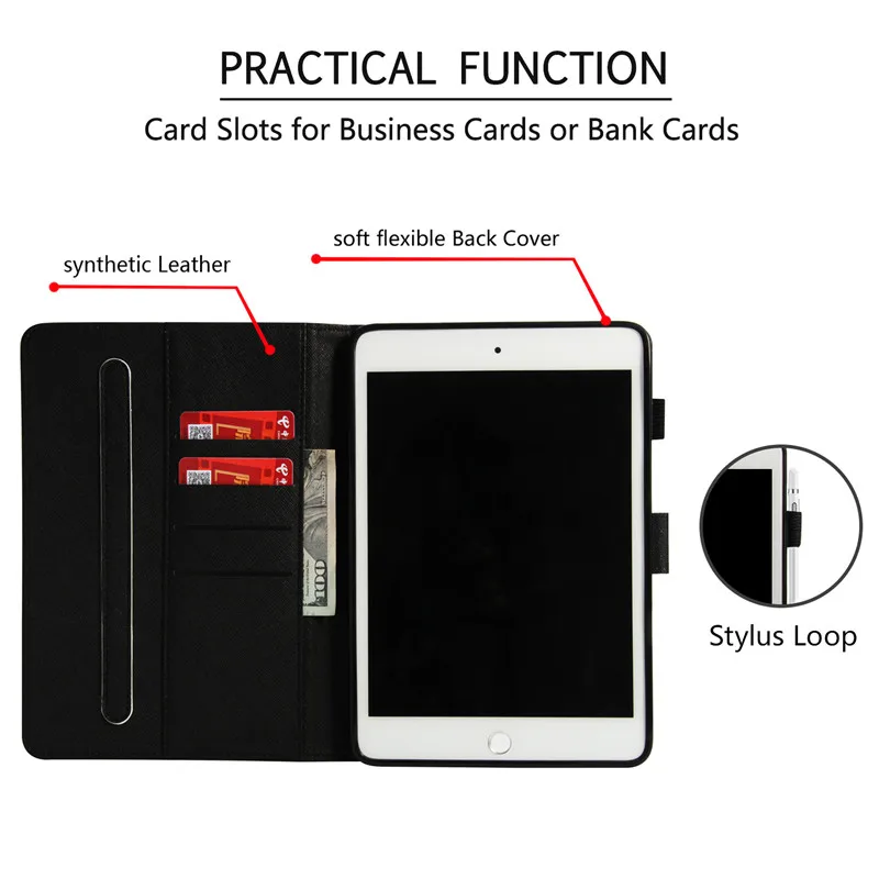 Wekays для Coque IPad Mini 1 Mini 2 Min 3 мультфильм Единорог 3D кожаный чехол Fundas для IPad Mini1 Mini2 Mini3 чехол s для детей