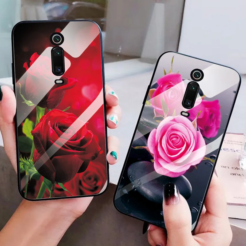 Закаленное Стекло силиконовый бампер для Xiaomi Mi до 9 лет розовое стекло чехол 9T Pro PC