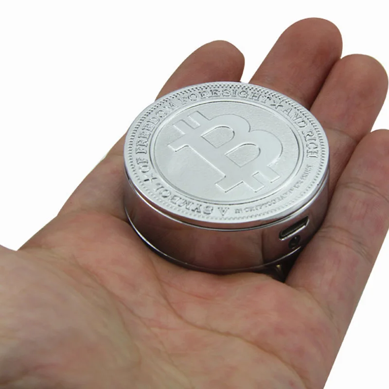 Новые горячие Биткоин Электронные USB зажигалки Металлическая резьба монета