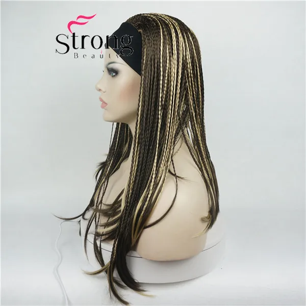 StrongBeauty, длинный блонд, Плетеный, 3/4, оголовье, полный синтетический парик, коробка, косы, парик, покрытие, парики, цвет на выбор