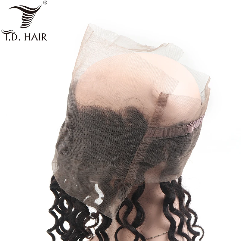 Tdhair перуанские Волнистые прямые выщипывающиеся 360 кружевные фронтальные пучки с