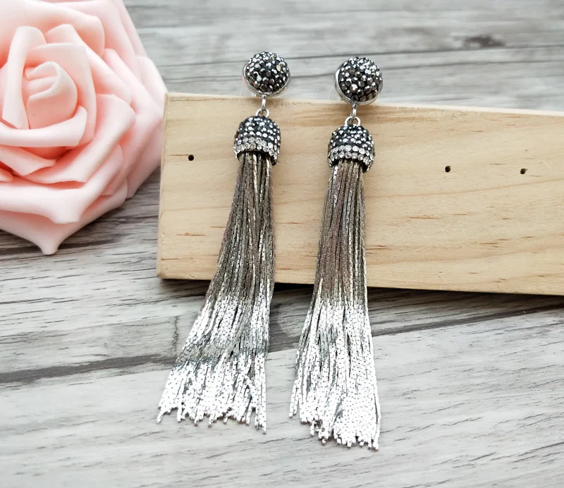 5 пар висячие серьги ручной работы с кисточками закрепкой стразы ювелирные