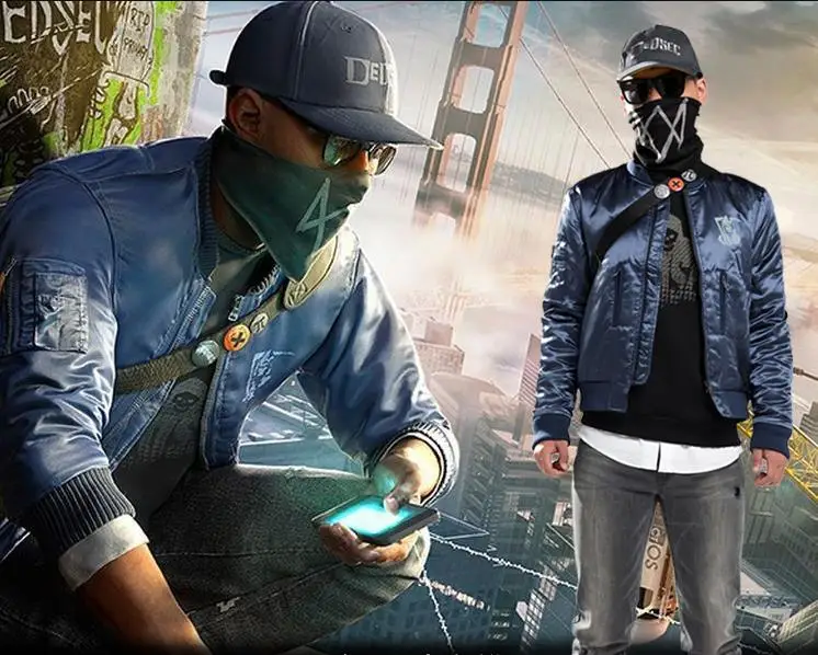 Игра Watch Dogs 2 Маркус Холлоуэй куртка с длинным рукавом Мужская Косплей зимнее